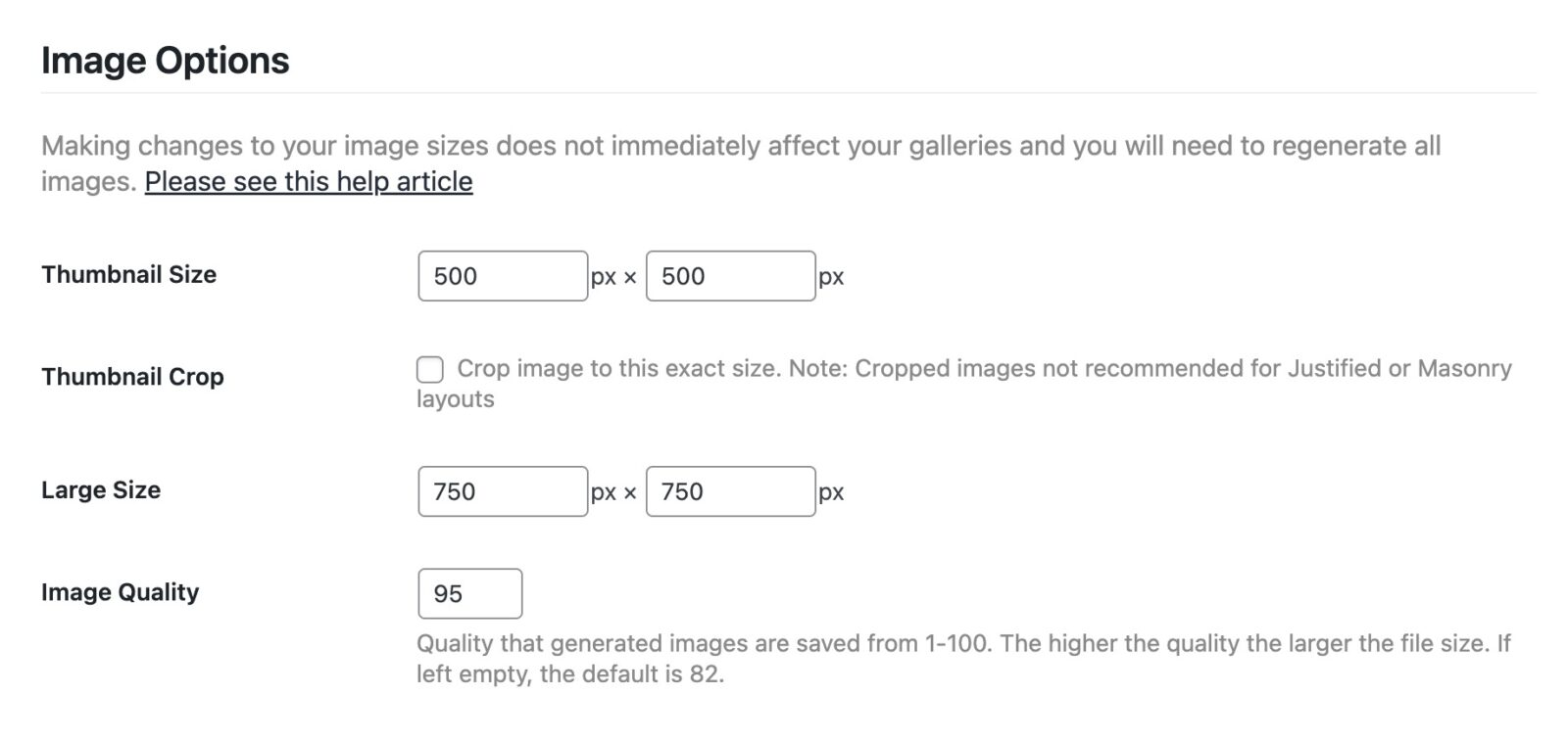 Screenshot of image crop options