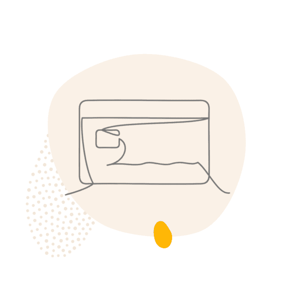 Line drawing of a credit card
