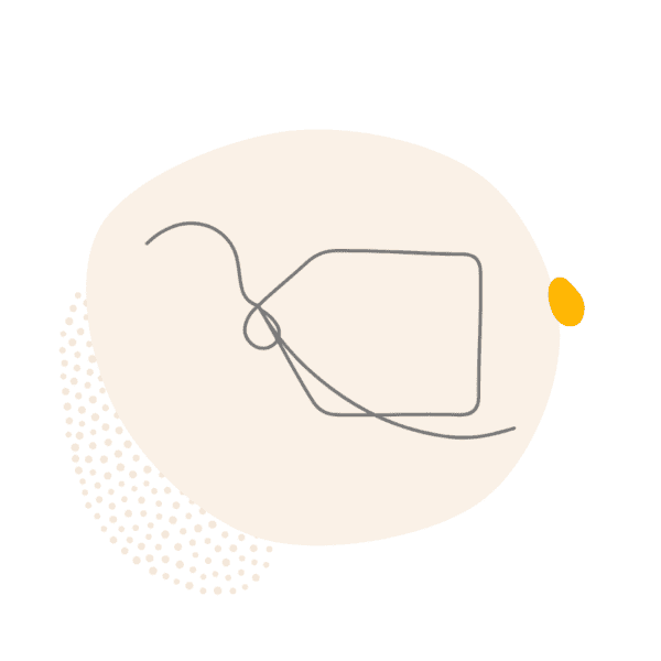 Line drawing of a price tag