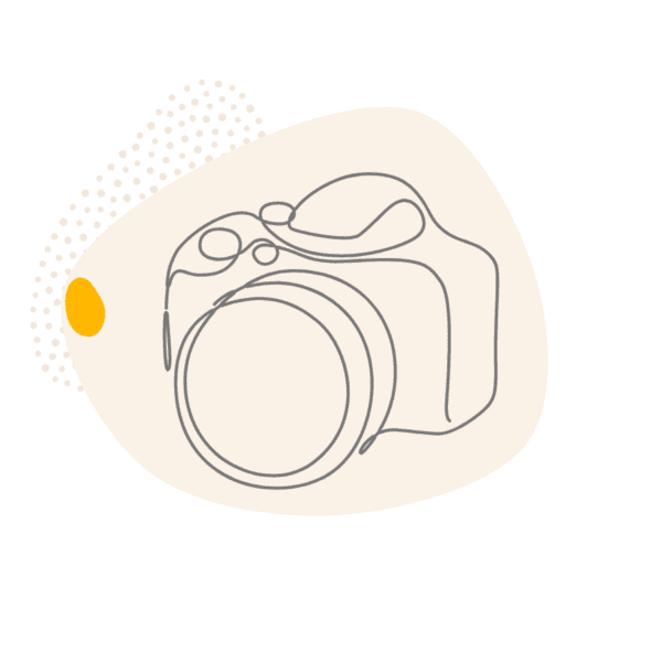 Line drawing of a camera