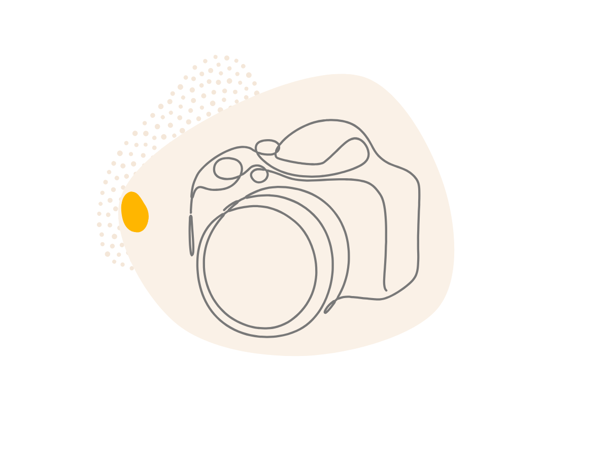 Line drawing of a camera